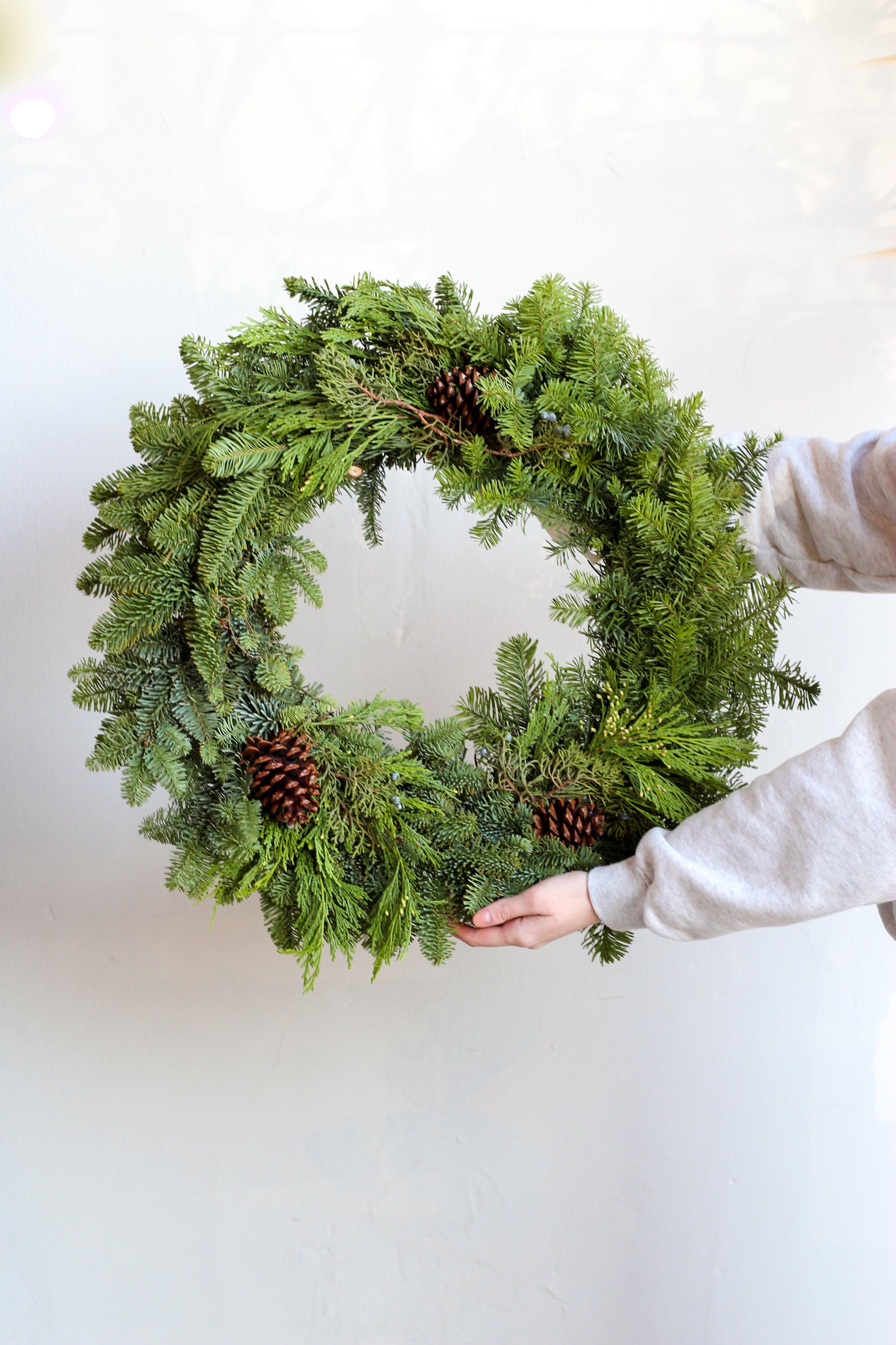 Evergreen Wreath Moss Flower Shop