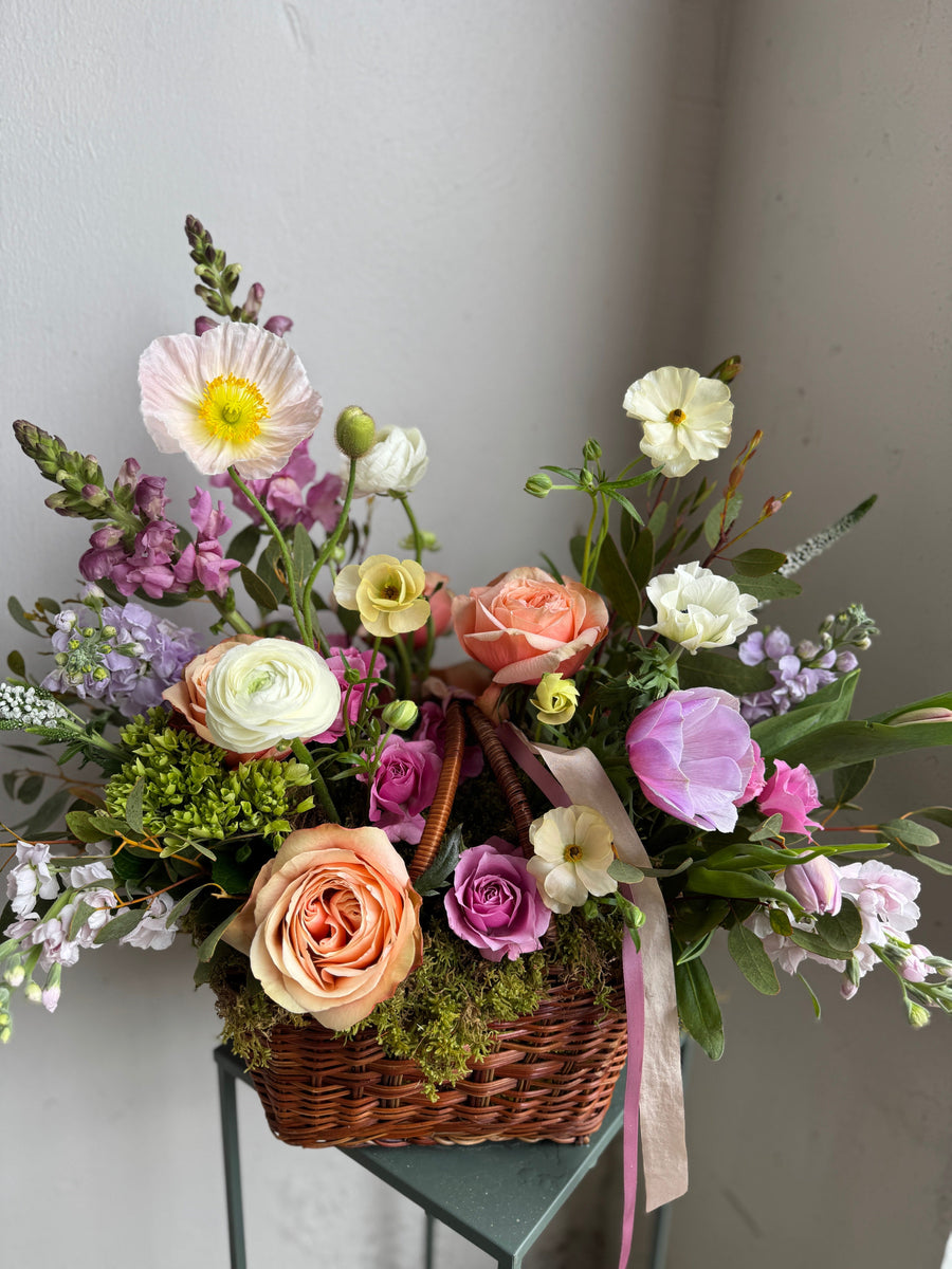 Basket Of Blooms – Moss Flower Shop