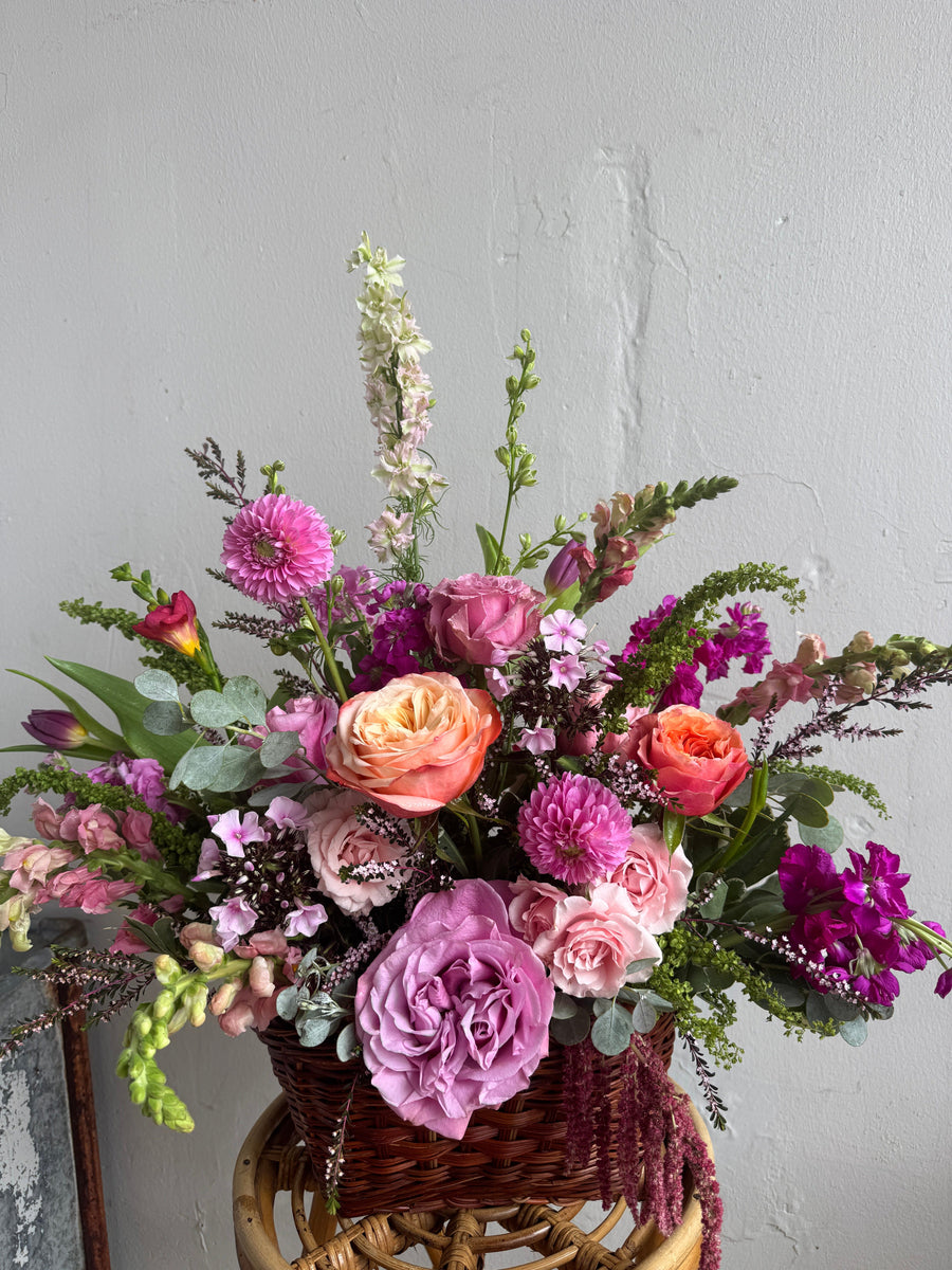 Basket Of Blooms – Moss Flower Shop