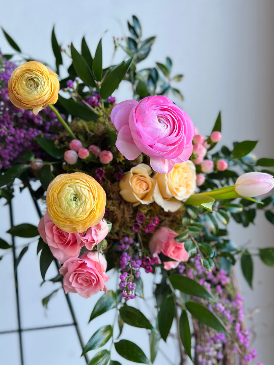 Grapevine and Floral Wreath