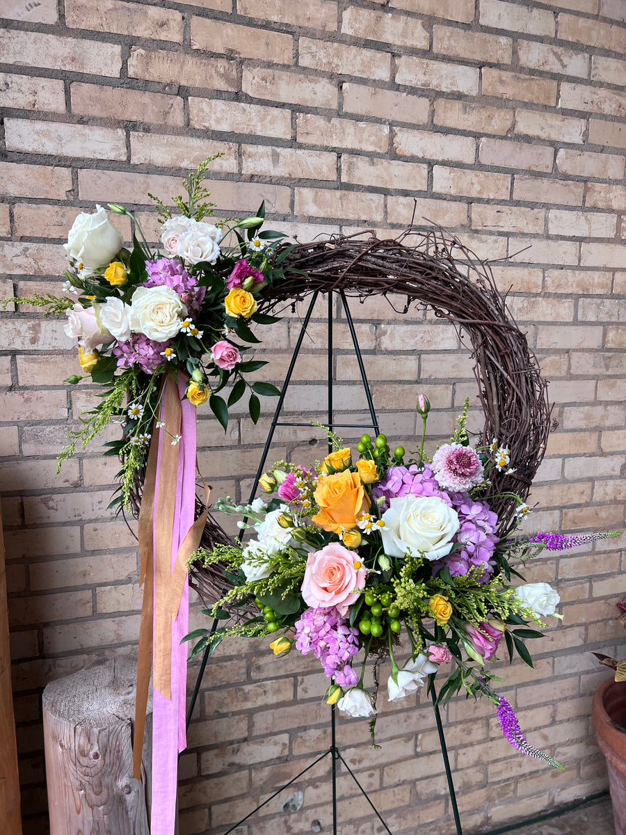 Grapevine and Floral Wreath