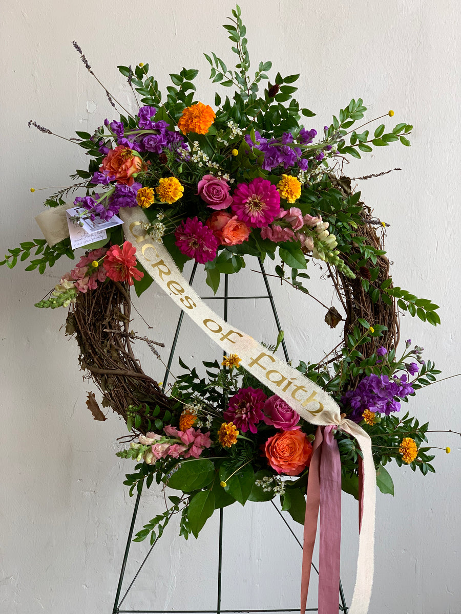 Custom Sympathy Grapevine Wreath Meridian Florist: Honeysuckles